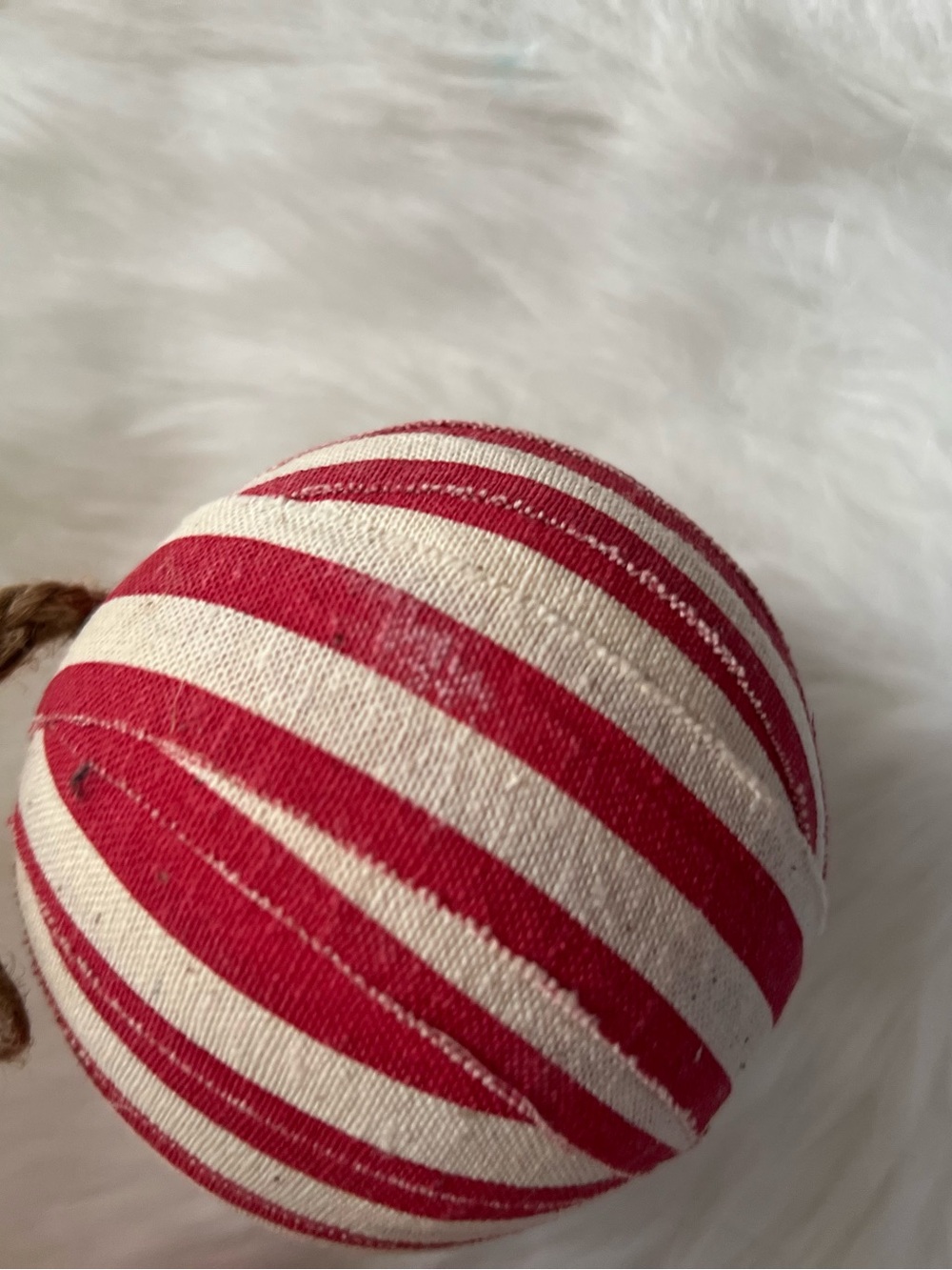 Red and Cream Striped Holiday Ornament Set - at home - Picture 4 of 5